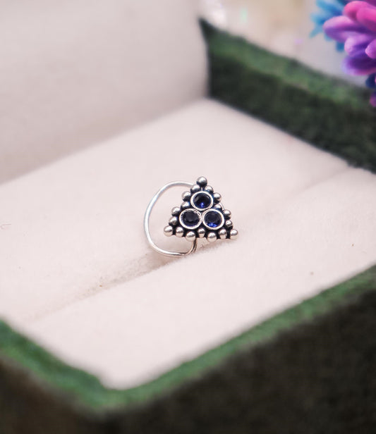 Trio Shine Silver Nose Pin