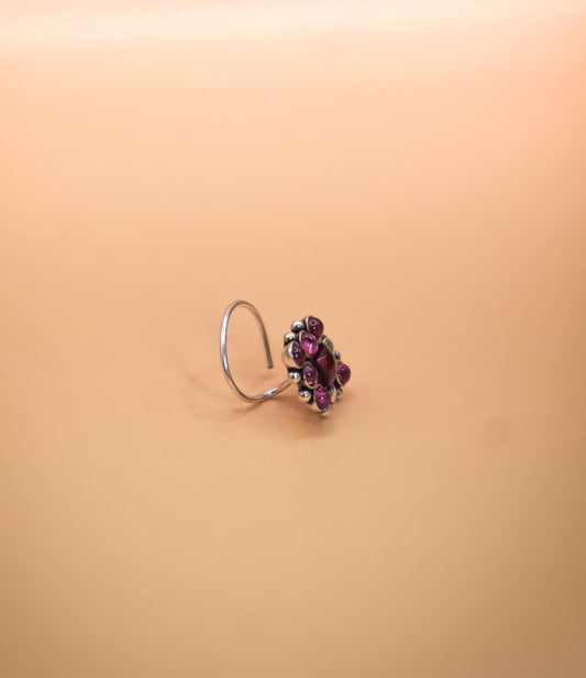 Royal Bloom Silver Nose Pin