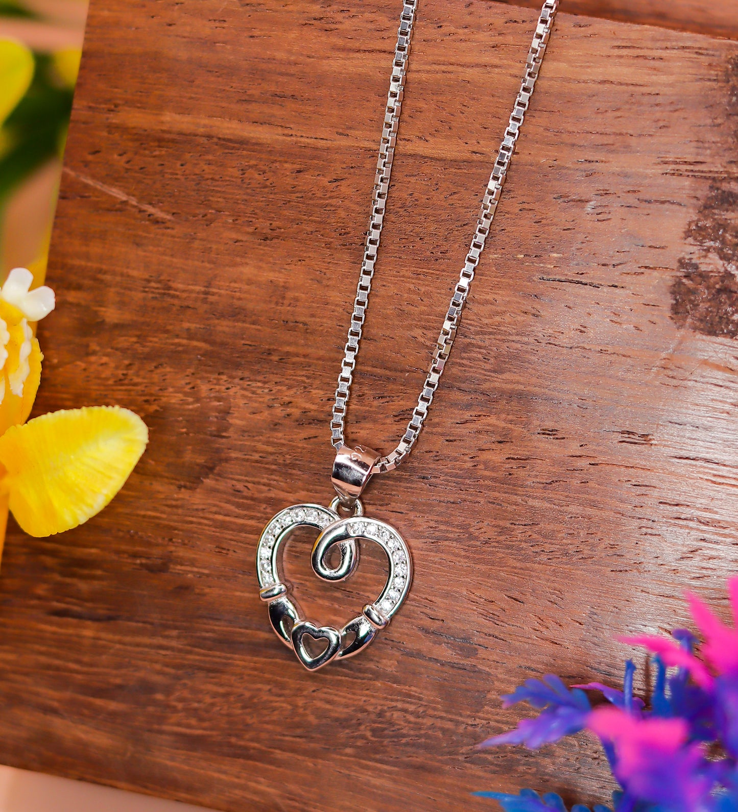 Forever Knot Heart Silver Pendant