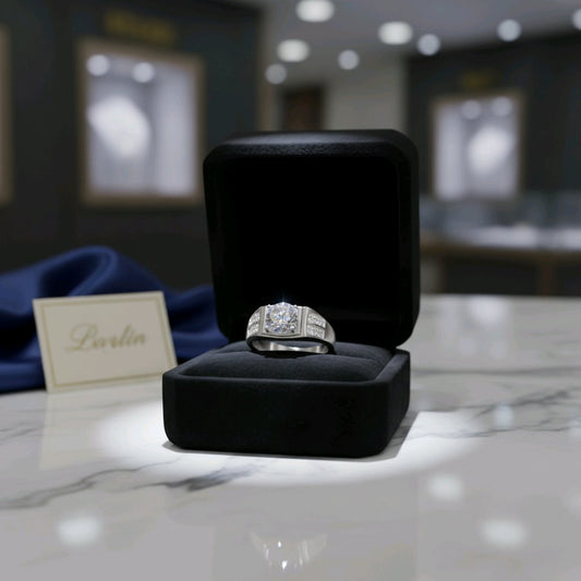 Men’s Premium Silver Solitaire Ring – Luxury Statement Design