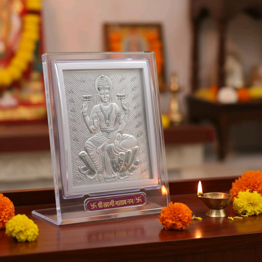 Premium 925 Silver Lakshmi Frame – Elegant Divine Home Decor