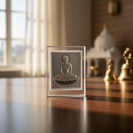 Silver Jain Tirthankar Embossed Frame