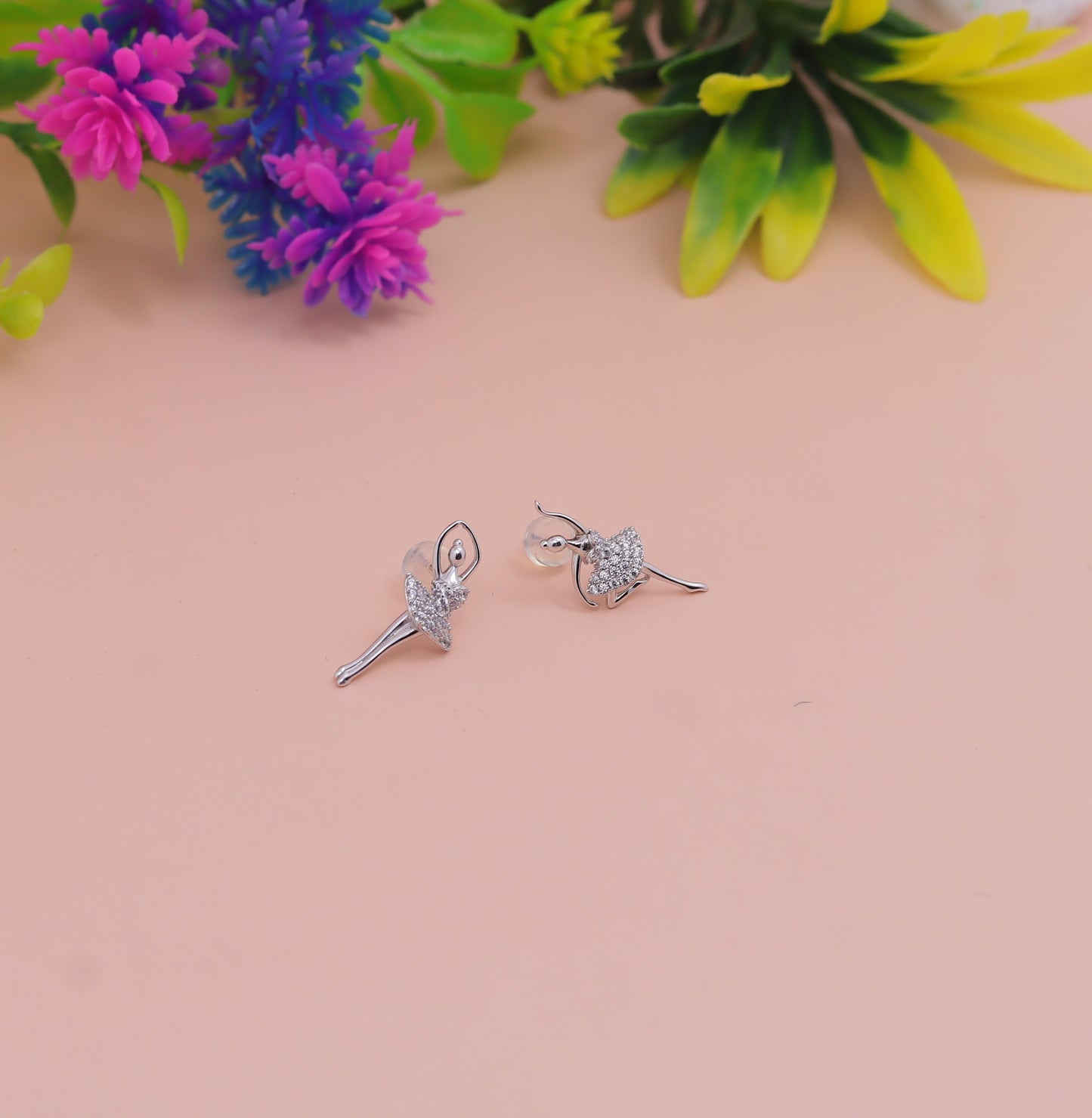 925 Sterling Silver Ballerina Earrings – Sparkling Stone Design
