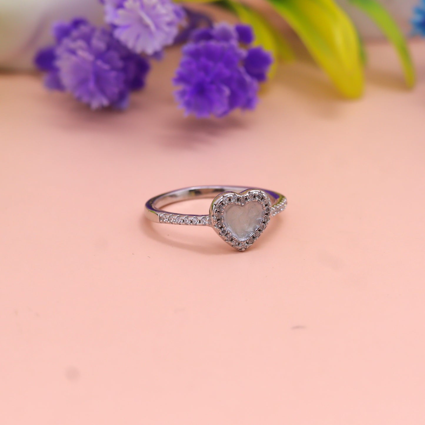 Eternal Heart Halo Silver Ring