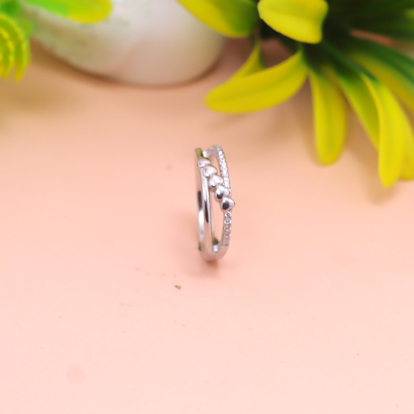 Amora Heartline –Sterling Silver Love Band Ring