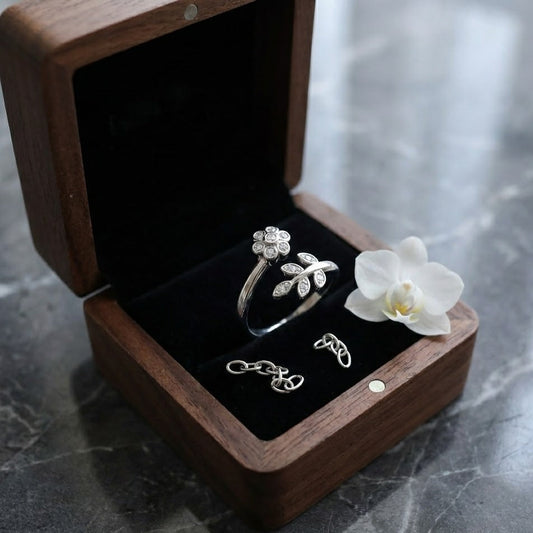 Floral Vine Open Silver Ring