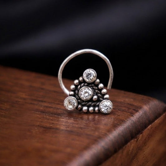 Trinity Spark Silver Nose Pin