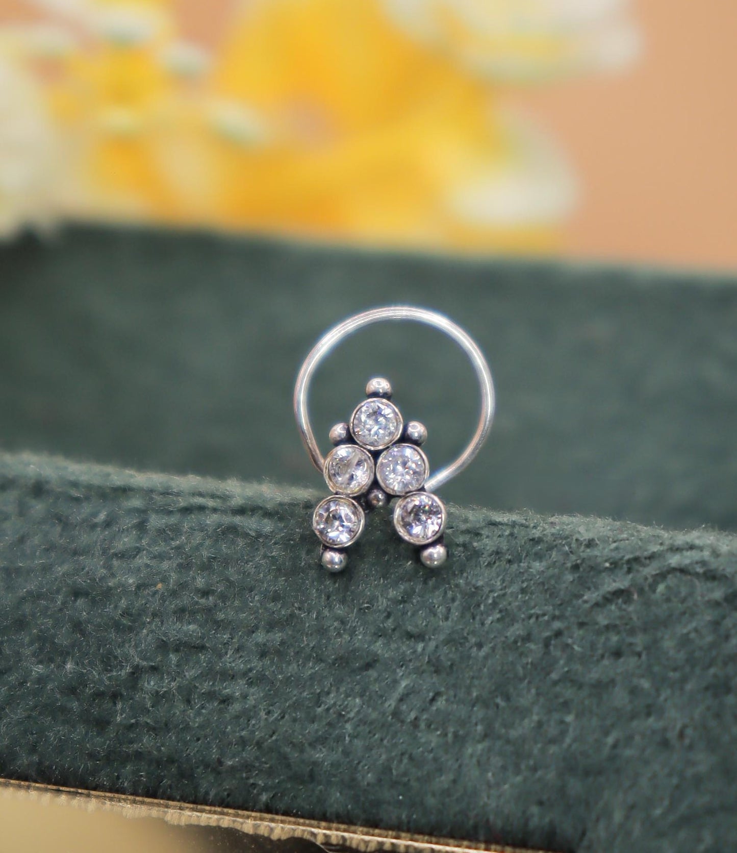 Sparkle trio  Nose Pin