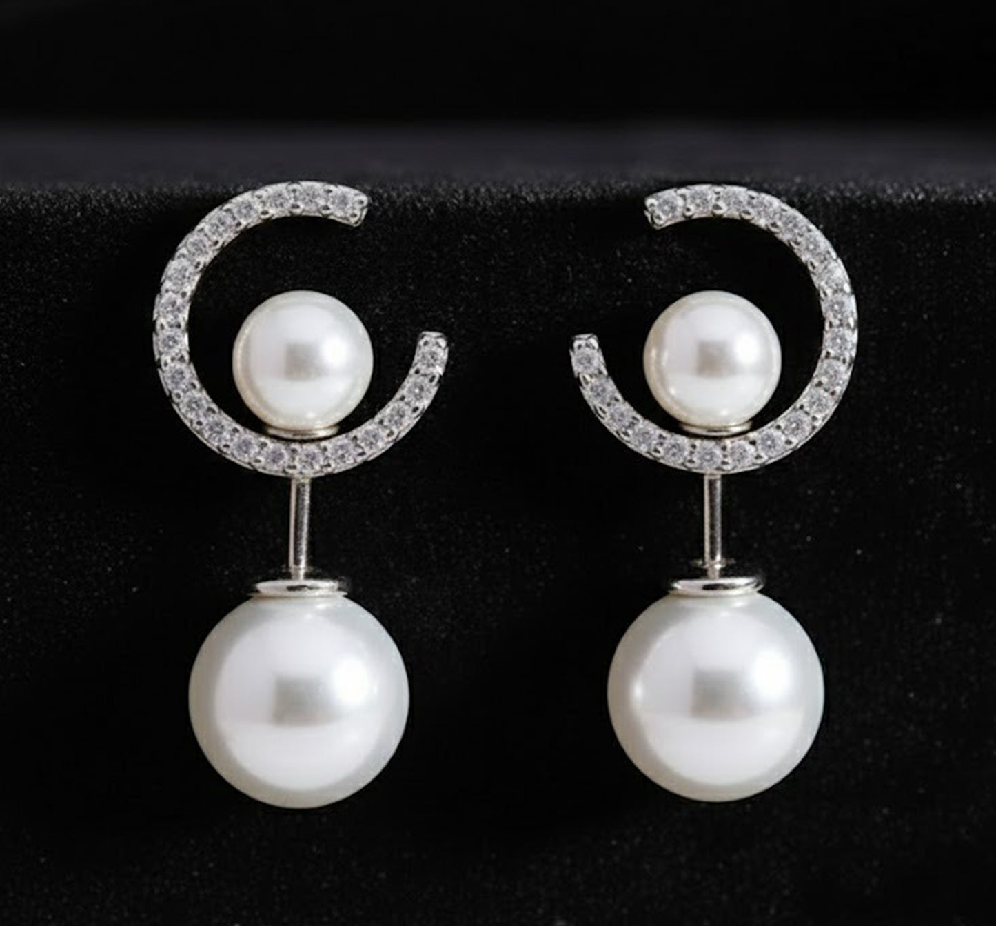 Elegant 925 Sterling Silver Pearl Drop Earrings for Women