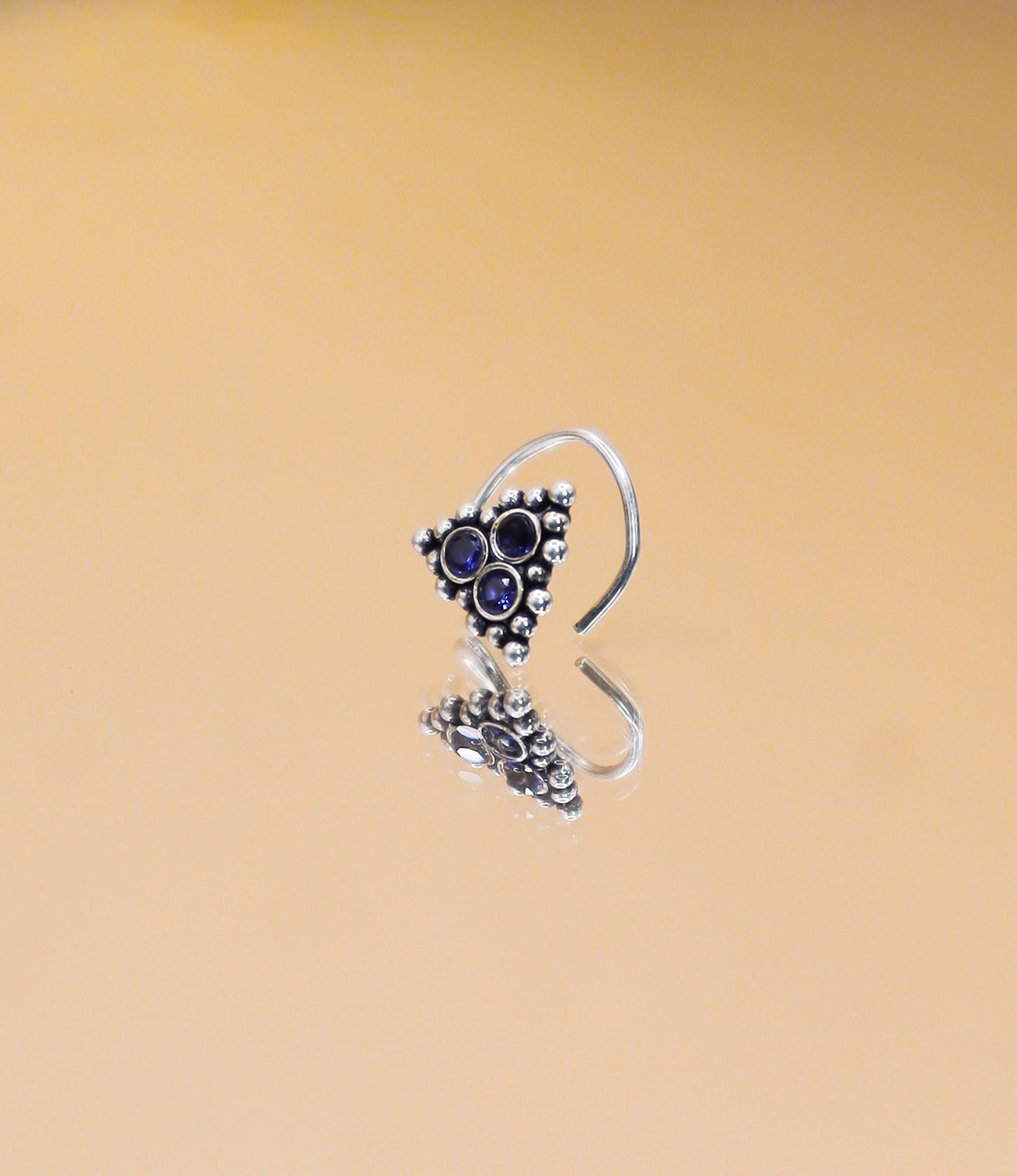 Trio Shine Silver Nose Pin