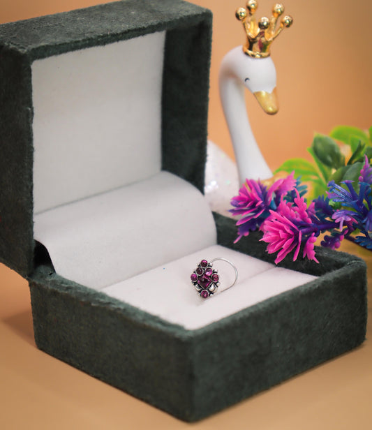 Royal Bloom Silver Nose Pin