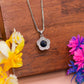 Floral Blue Stone Pendant in 925 Sterling Silver
