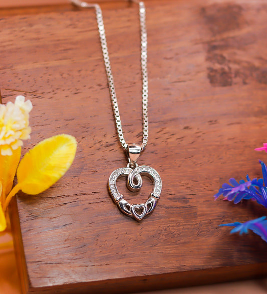 Forever Knot Heart Silver Pendant