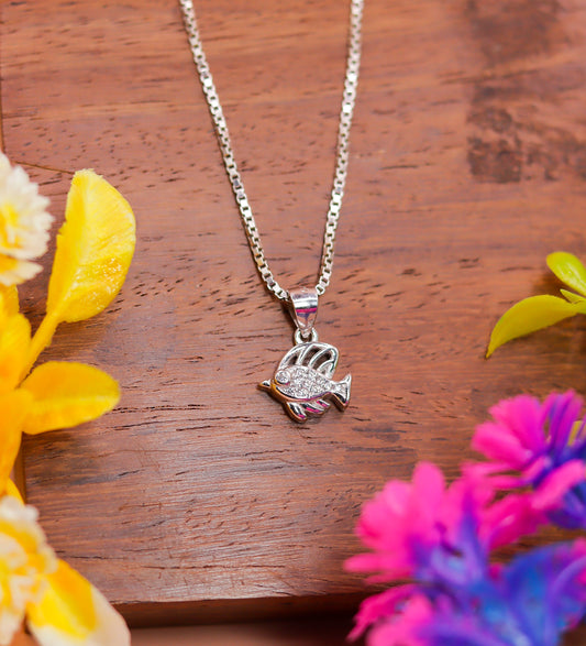 Graceful Fish Silver Pendant