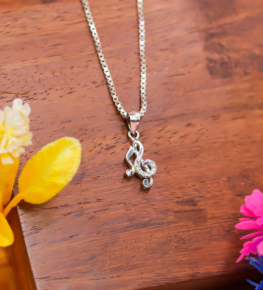 Melody Note Silver Pendant