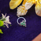 Emerald Glow Silver Nose Pin