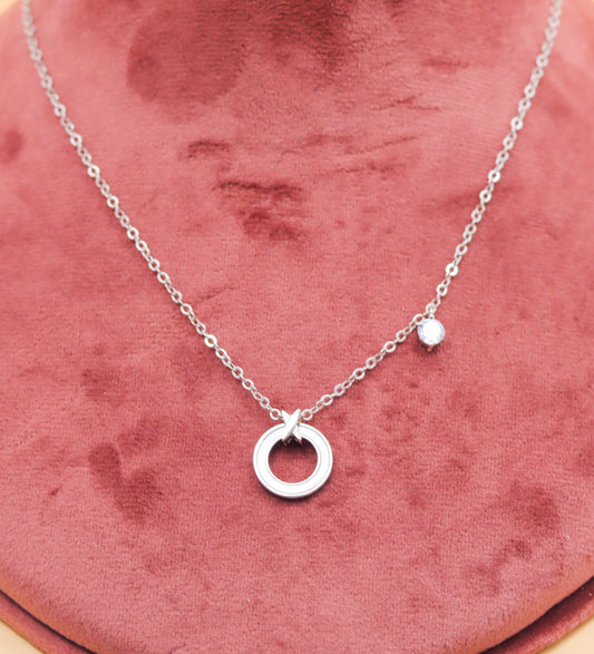 Premium Minimal Circle 925 Silver Pendant Chain