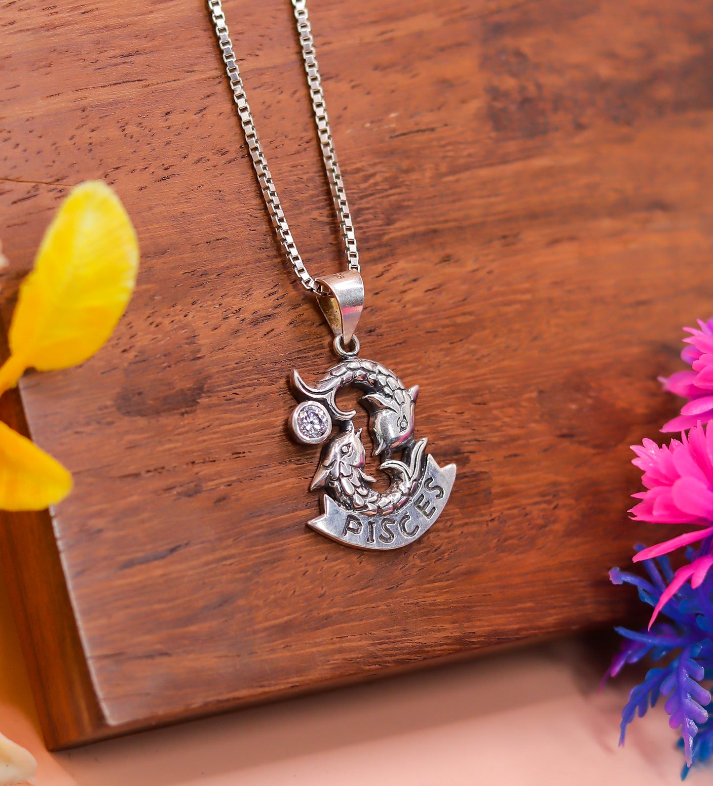 925 Sterling Silver Pisces Zodiac Pendant