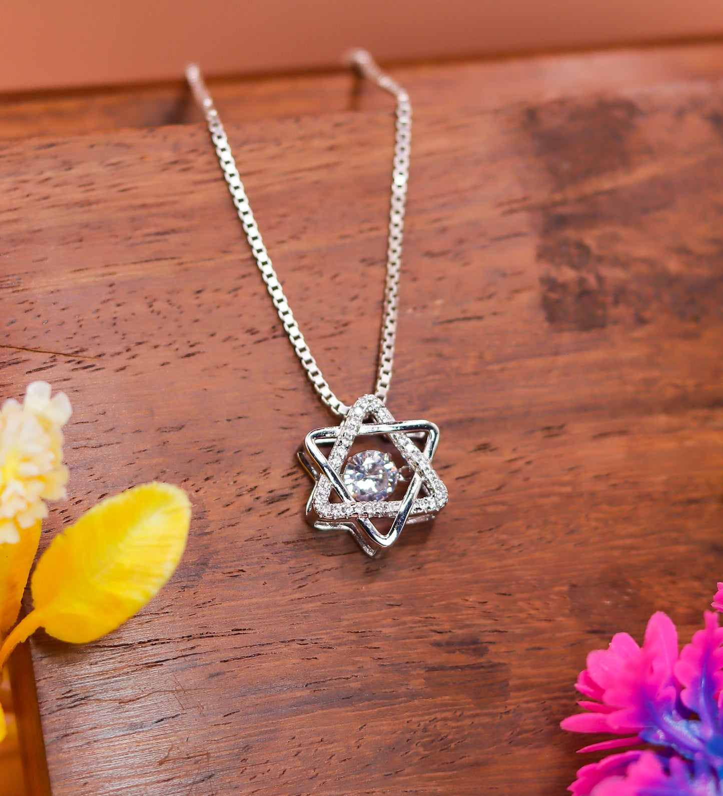 Celestial Star Crystal Silver Pendant