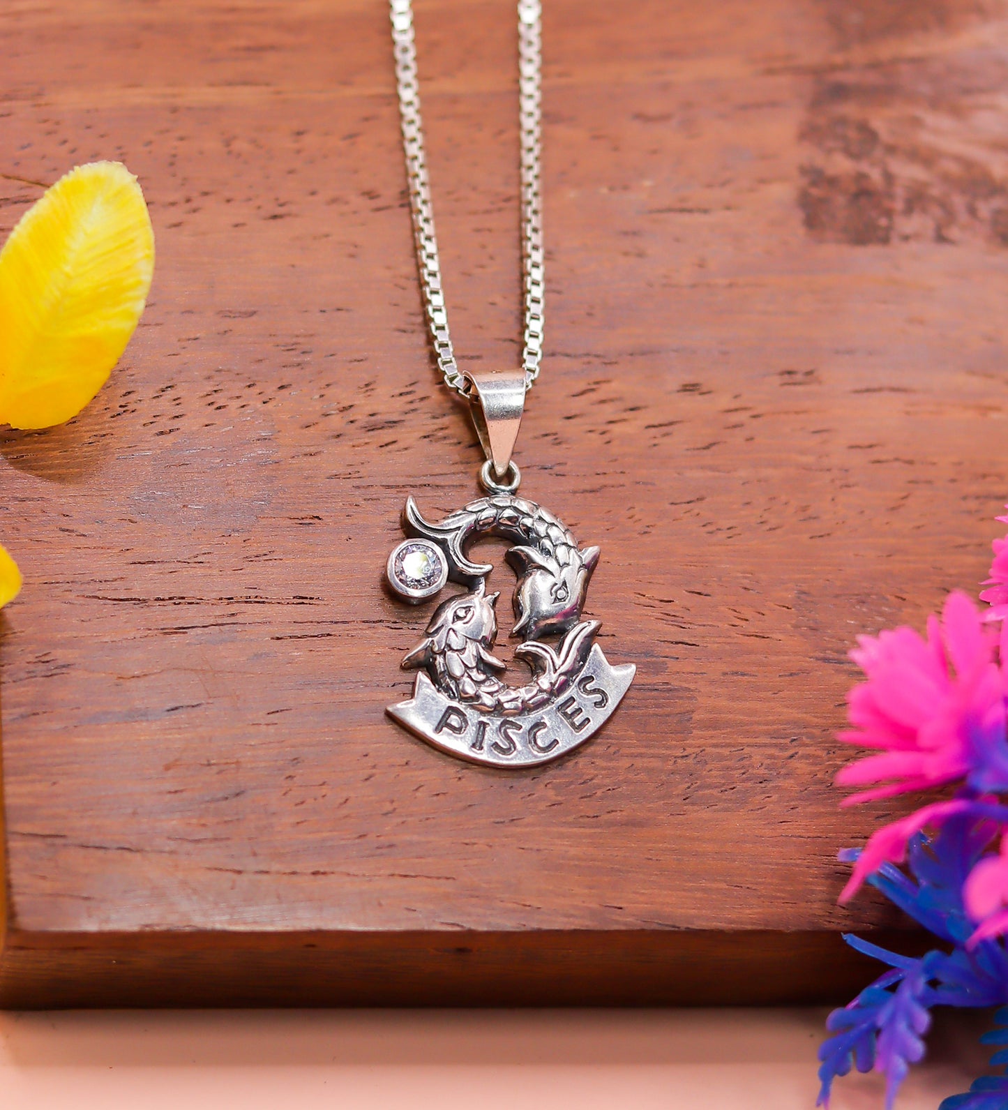 925 Sterling Silver Pisces Zodiac Pendant