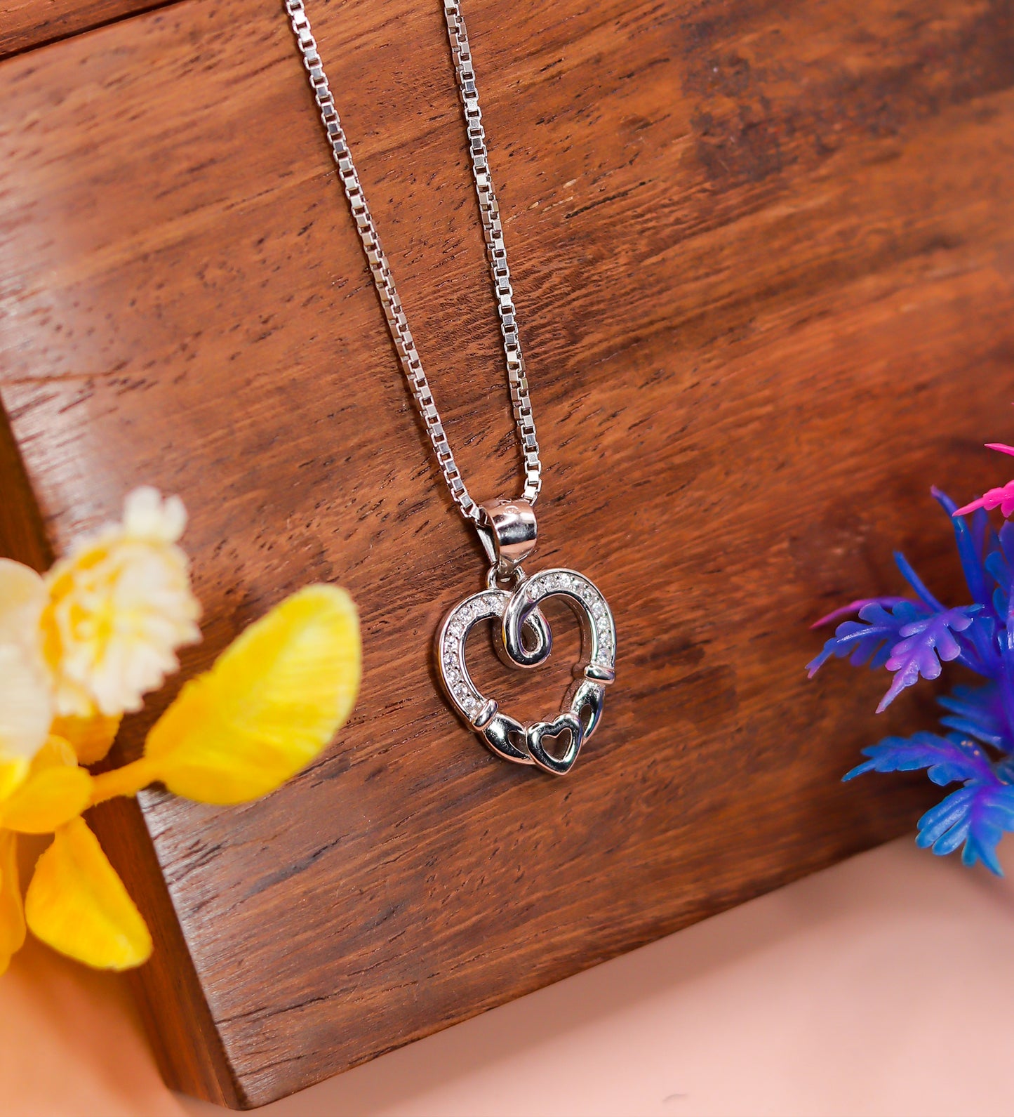 Forever Knot Heart Silver Pendant