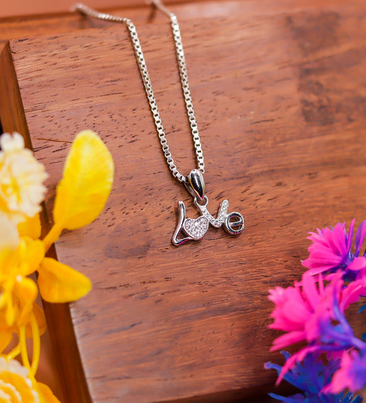 “LOVE” Heart Design 925 Sterling Silver Pendant