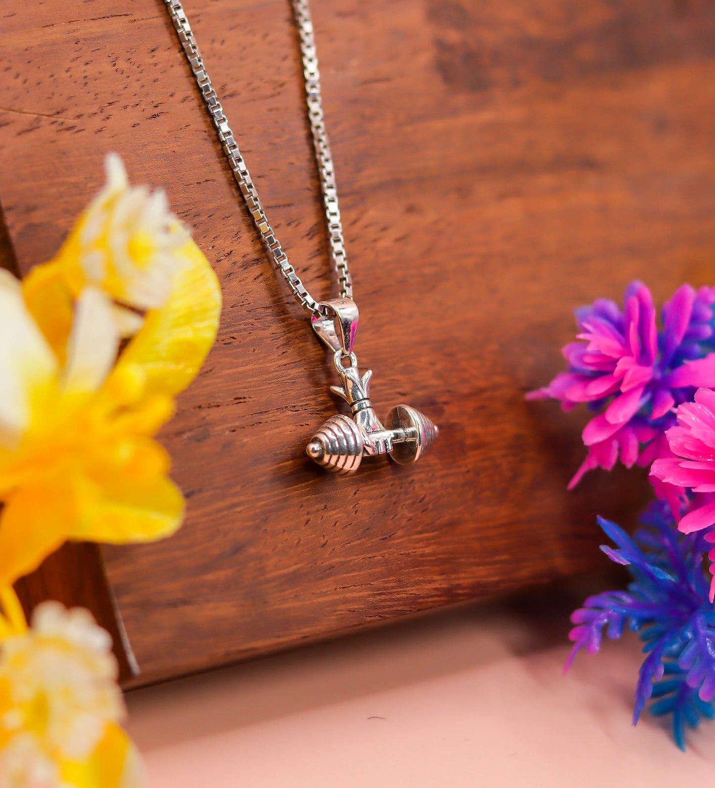 Men’s 925 Sterling Silver Dumbbell Pendant