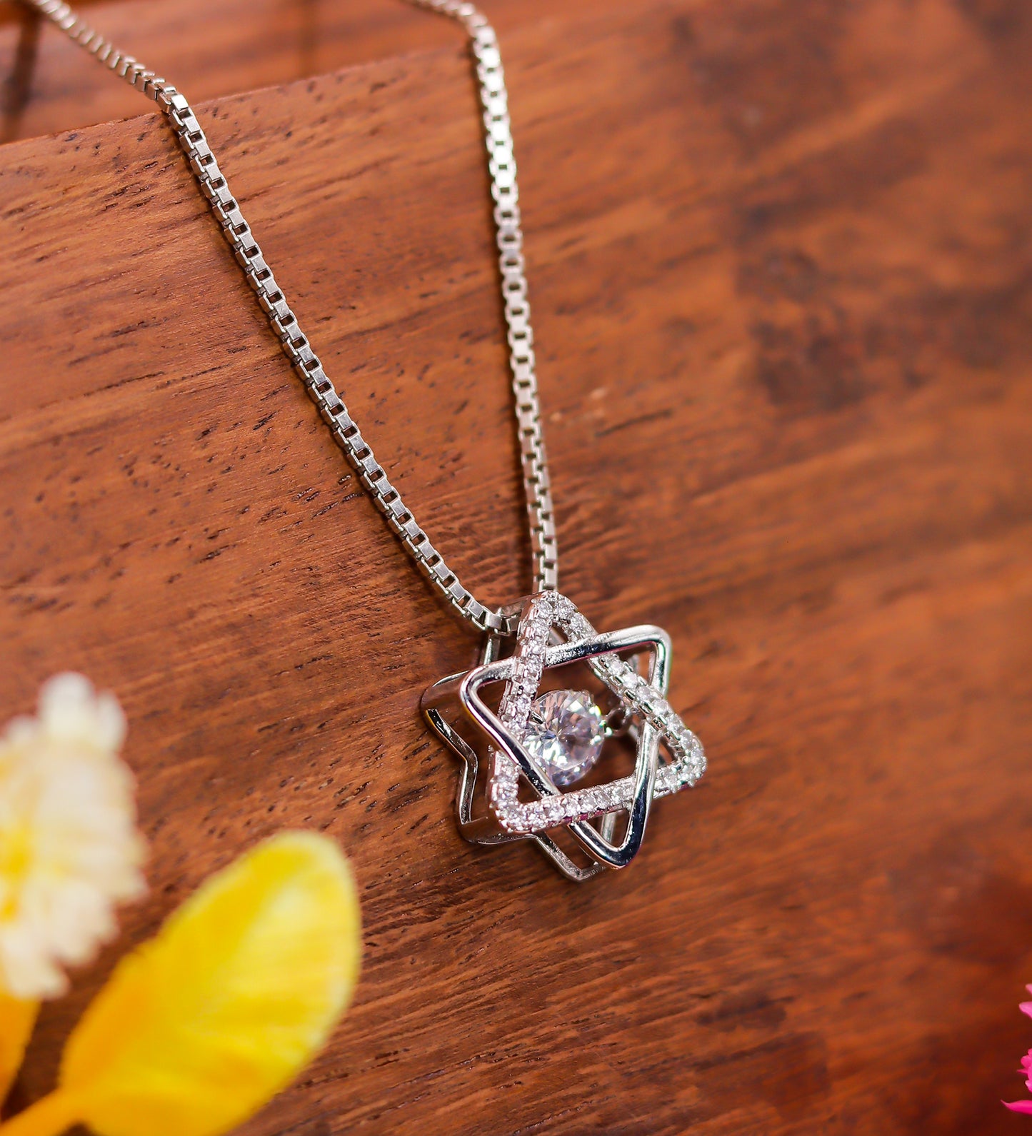 Celestial Star Crystal Silver Pendant