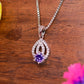 Amethyst Flame Spark Silver Pendant