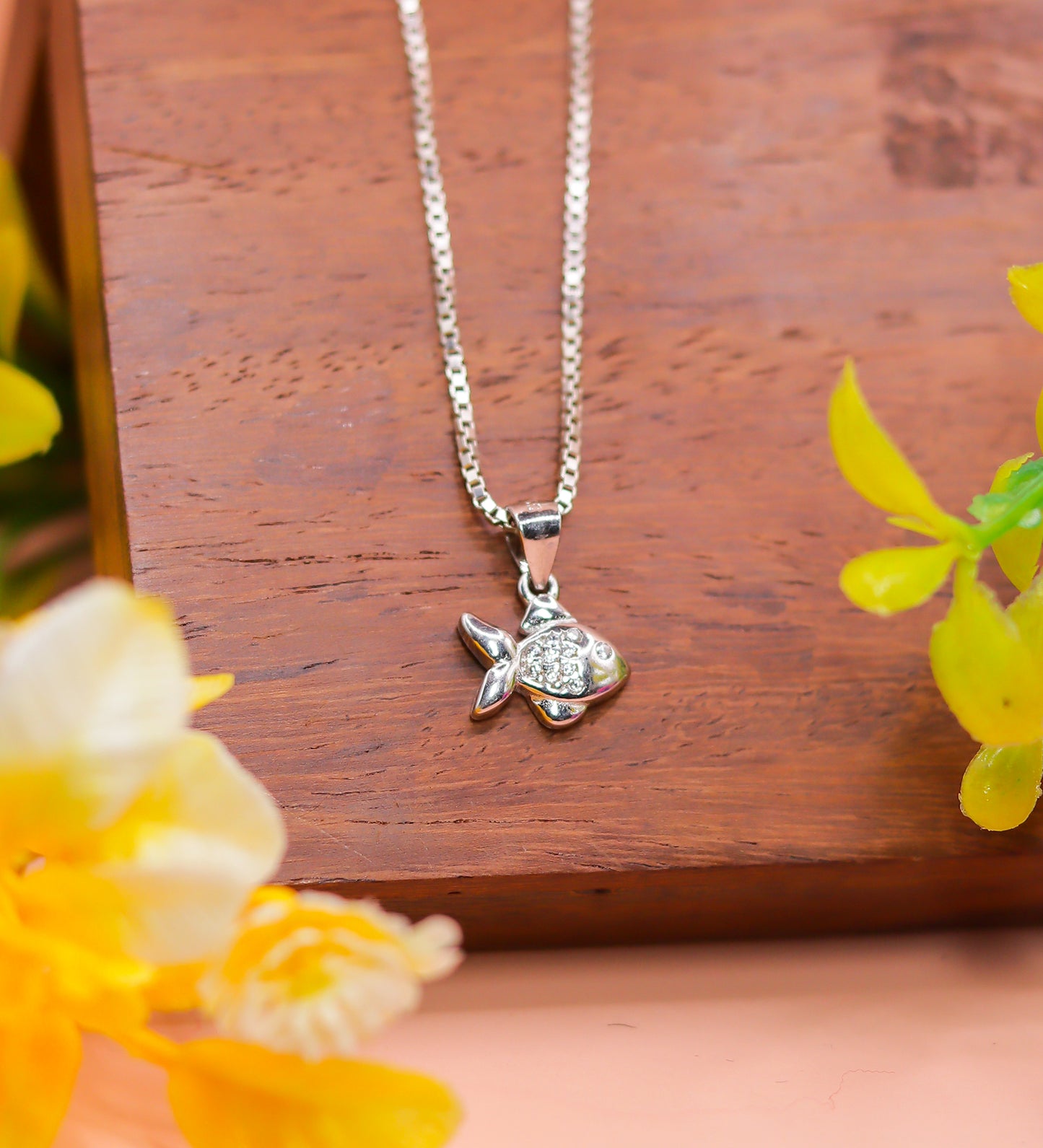 925 Sterling Silver Fish Charm Pendant