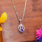 Amethyst Flame Spark Silver Pendant