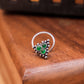 Emerald Glow Silver Nose Pin
