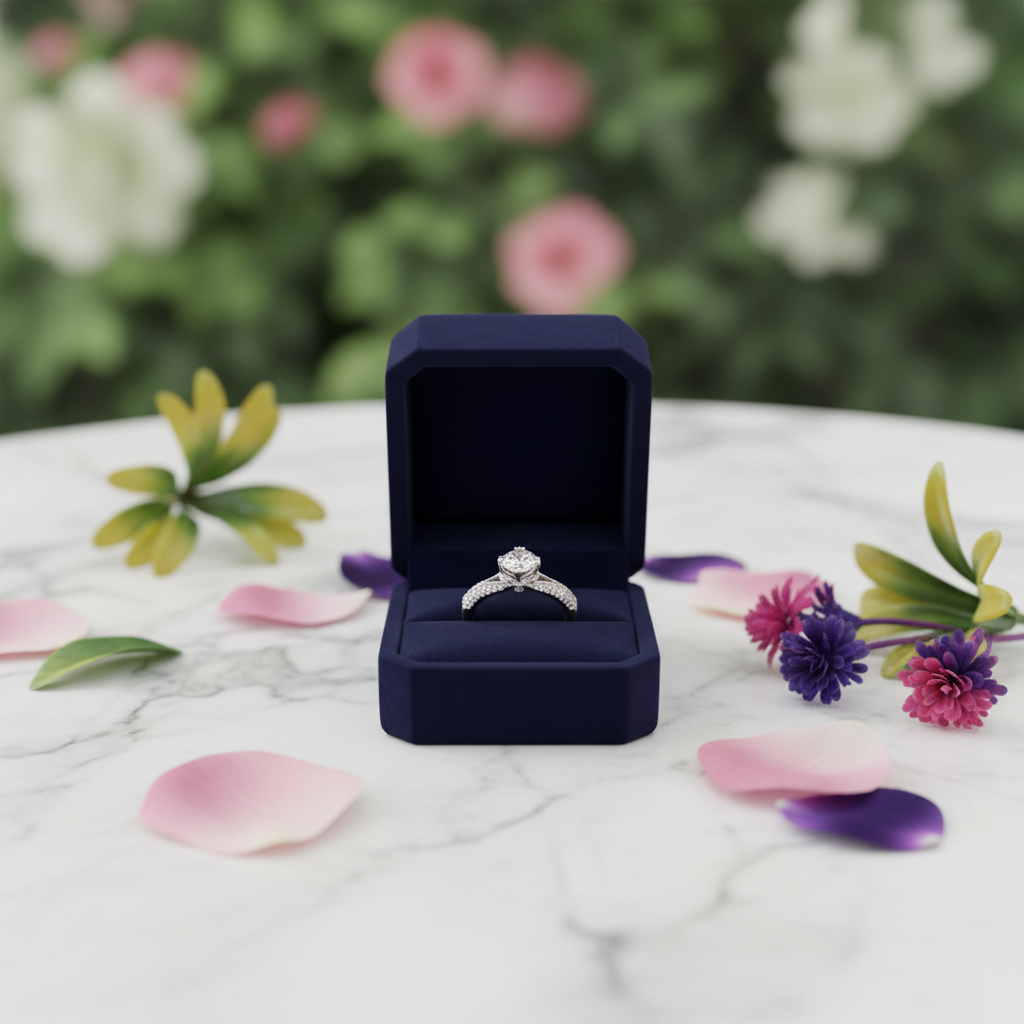 Luxe Twist Solitaire Silver Ring