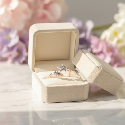 Floral Vine Spark Silver Ring