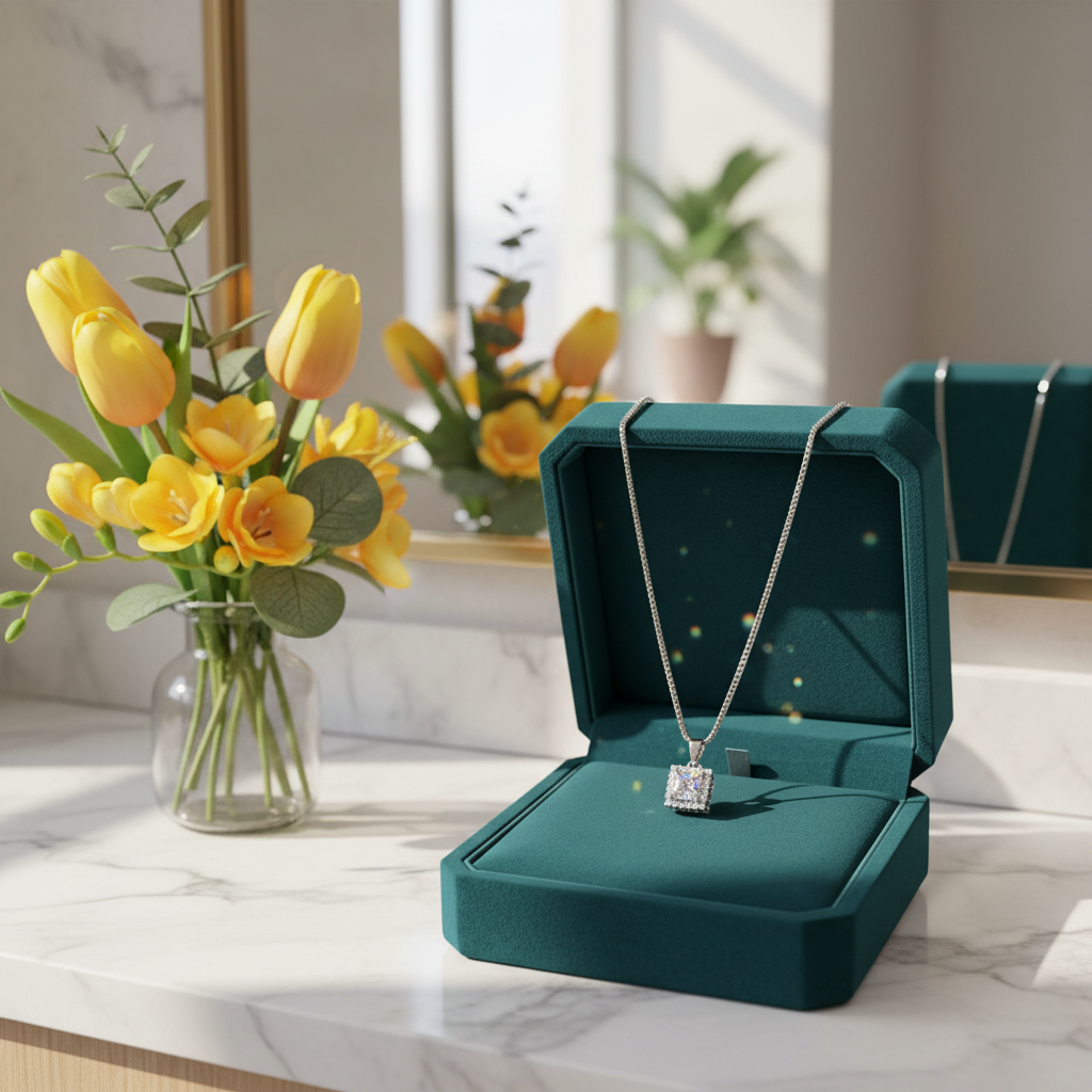 Elegant Silver Square-Cut Pendant