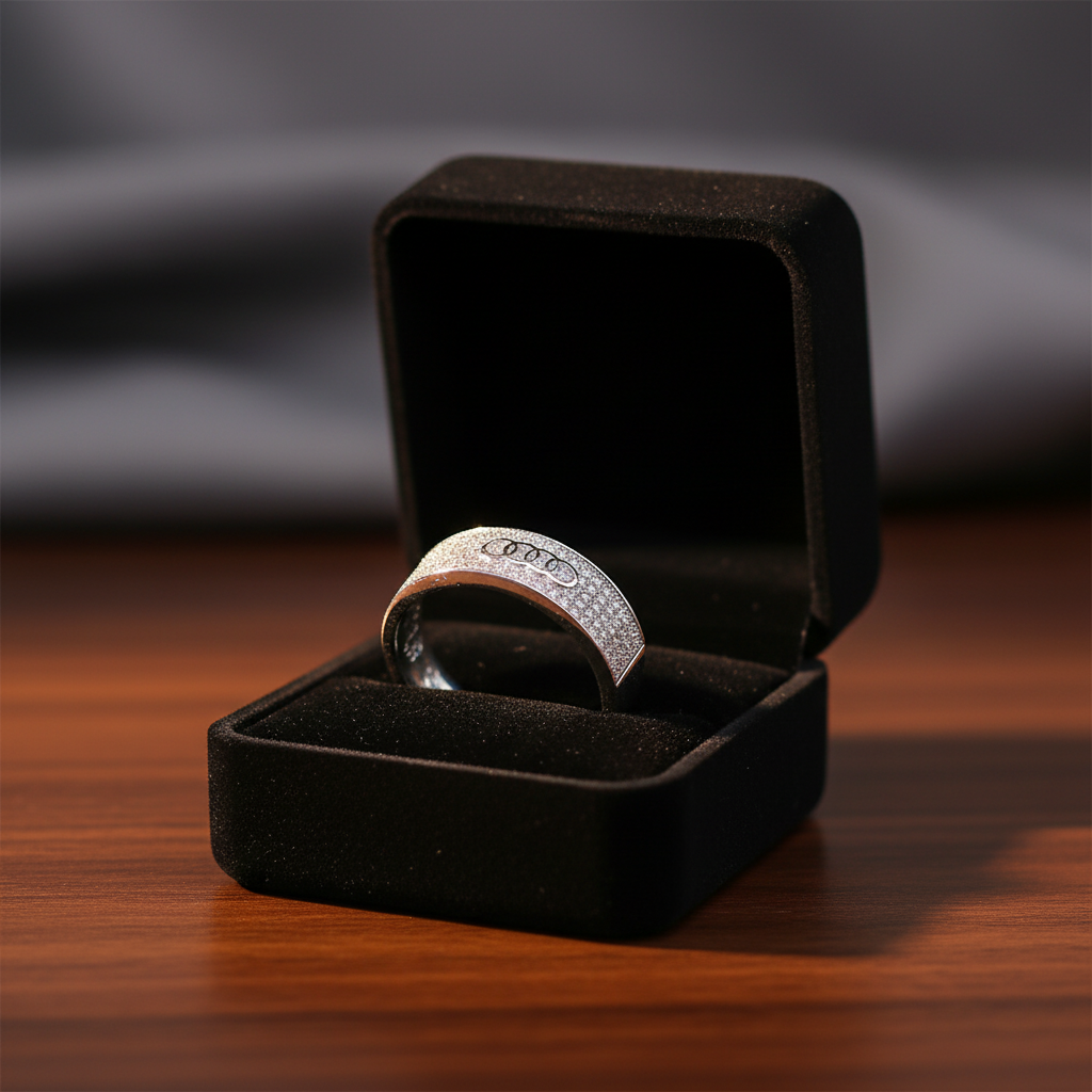 Premium Silver Pave-Set Luxury Ring