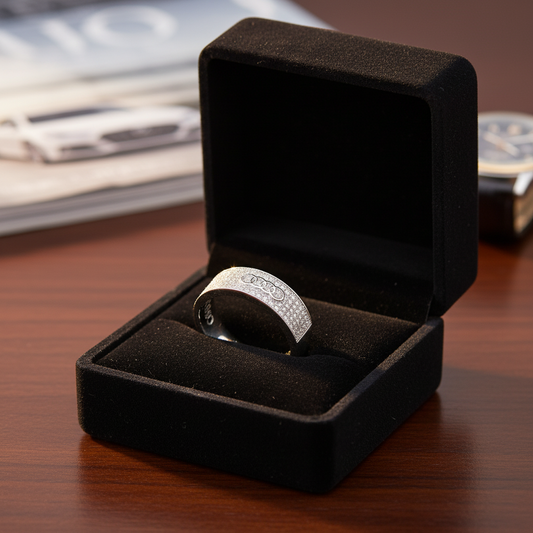 Premium Silver Pave-Set Luxury Ring