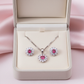 Premium Silver Ruby Stone Pendant Set