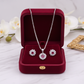 Premium Silver Ruby Stone Pendant Set