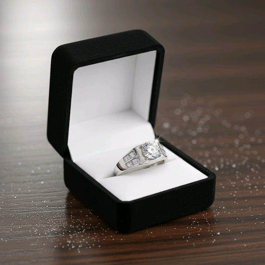 Men’s Premium Silver Solitaire Ring – Luxury Statement Design