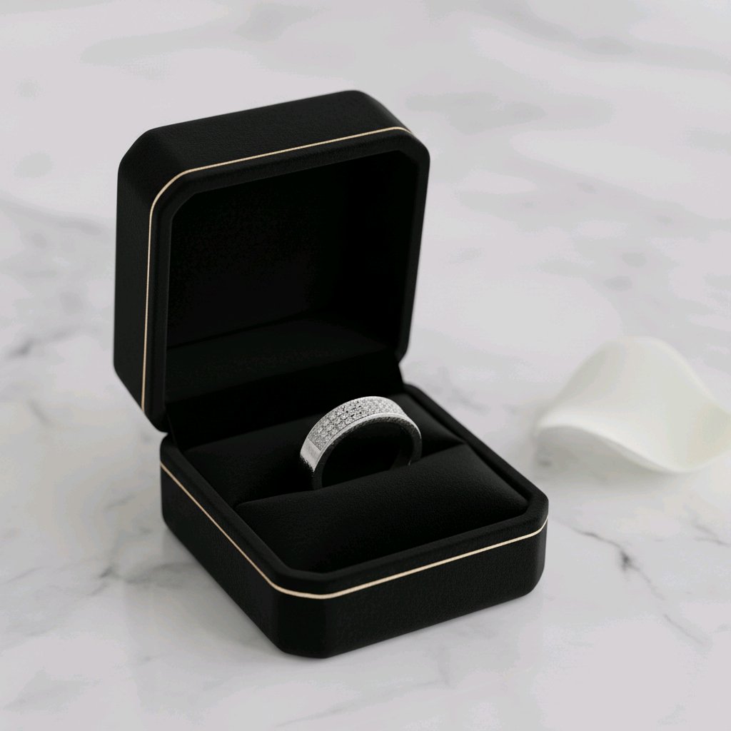 Men’s Silver Stone Ring – Premium Boxed Design