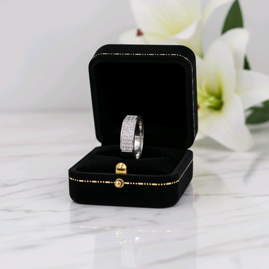 Men’s Silver Stone Ring – Premium Boxed Design