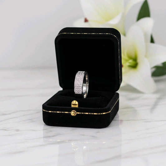 Men’s Silver Stone Ring – Premium Boxed Design