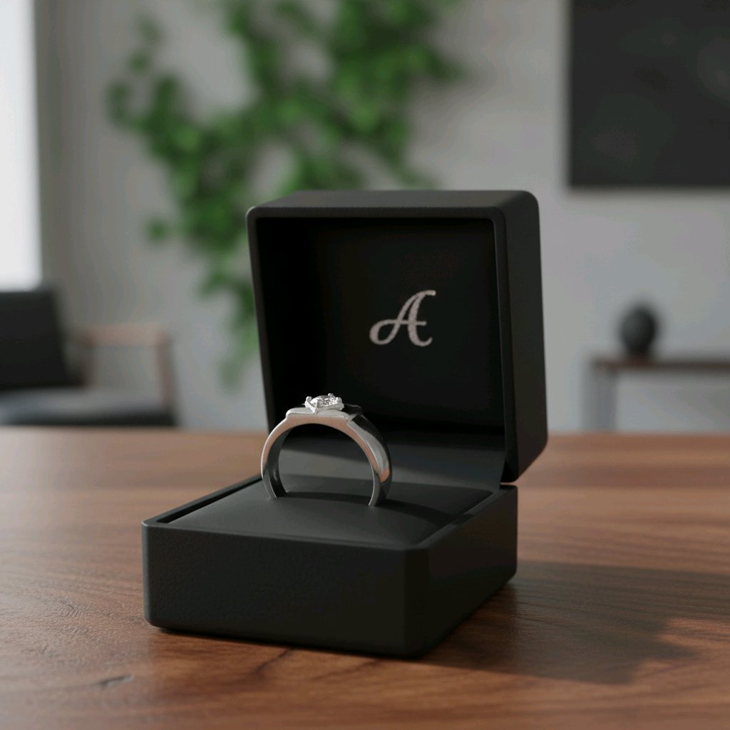 Men’s Silver Solitaire Style Ring – Classic & Elegant Design