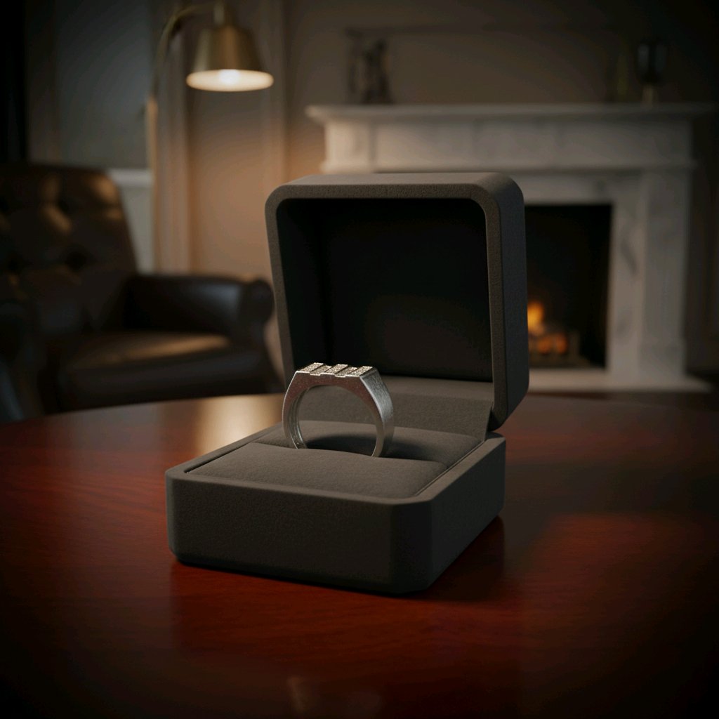 Executive Row-Set Silver Statement Ring