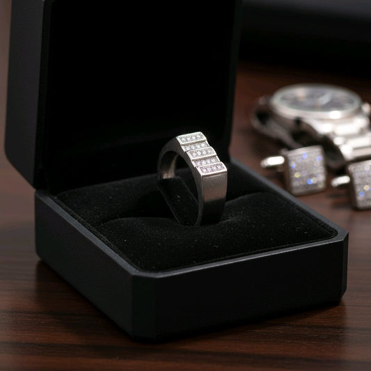 Executive Row-Set Silver Statement Ring