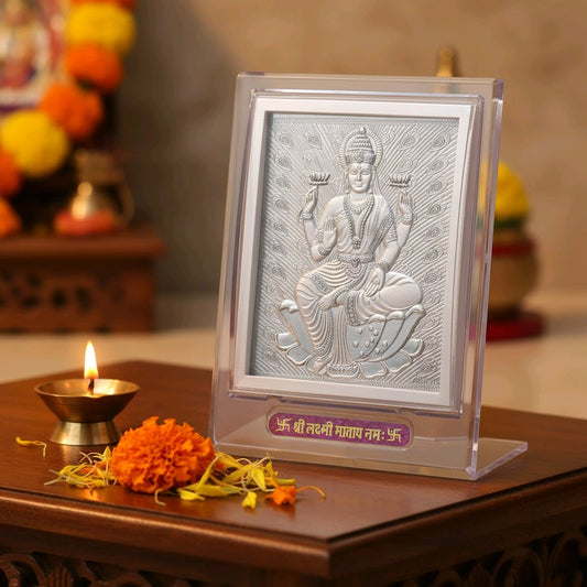 Premium 925 Silver Lakshmi Frame – Elegant Divine Home Decor