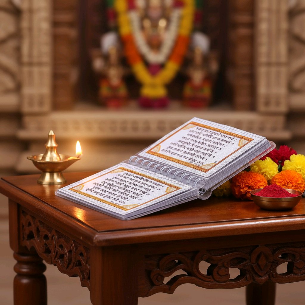 Shri Hanuman Chalisa – Pocket-Size Book with Pure Silver Frame