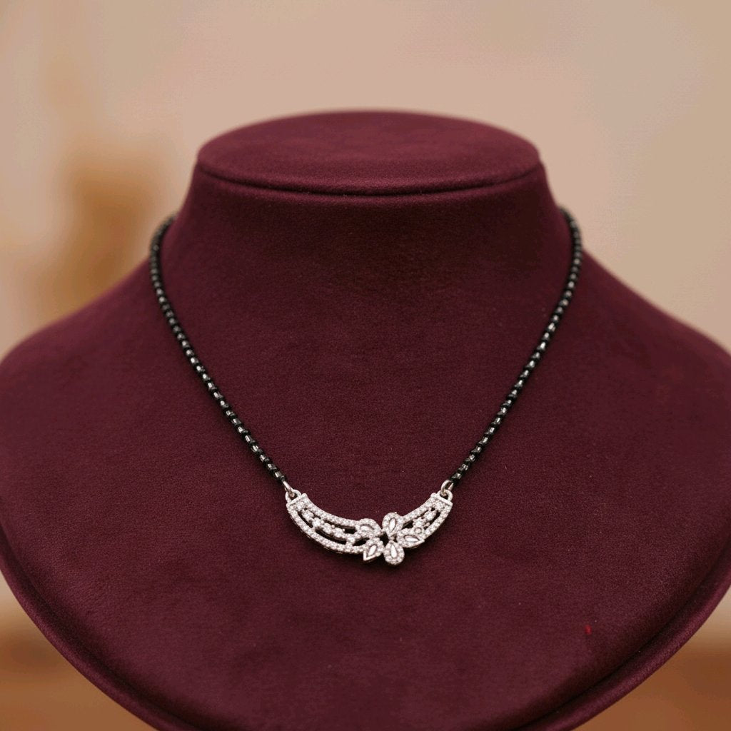 Graceful Butterfly Wing Silver Mangalsutra