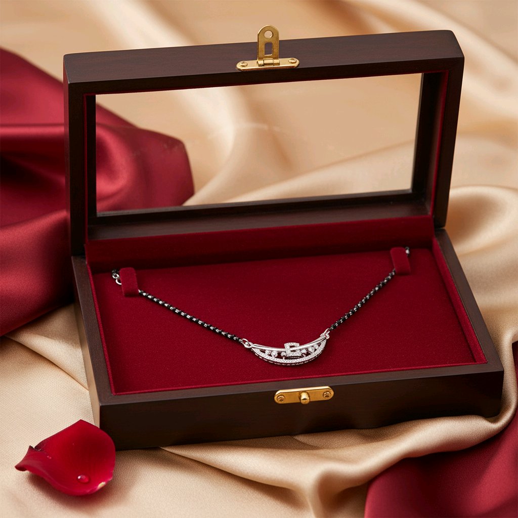 Elegant Curve Silver Mangalsutra